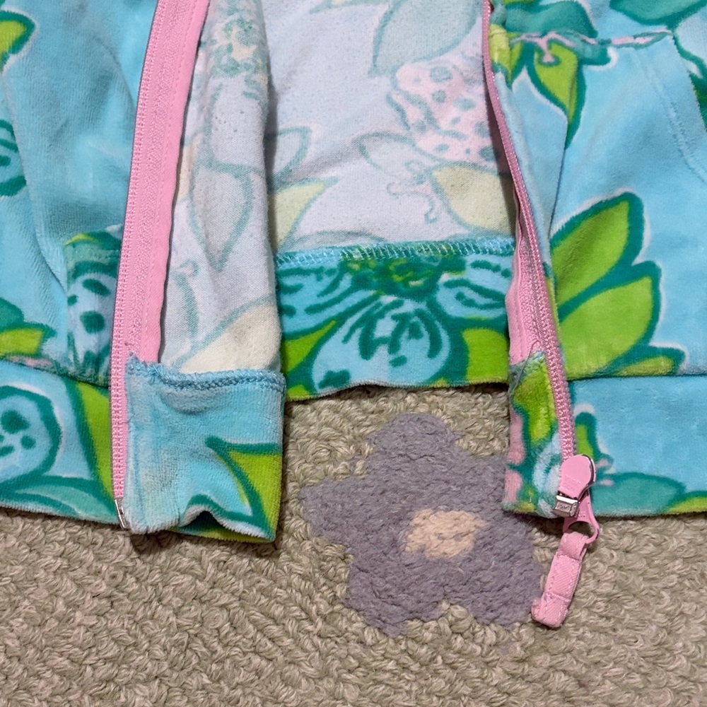 Lilly Pulitzer Kids Floral Hoodie - Blue and Green - Picture 9 of 9